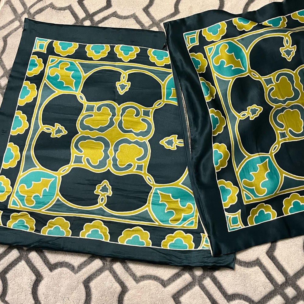 Two silk and linen west elm pillow cases